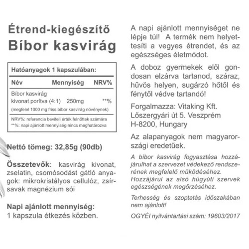 Vitaking Echinacea - Bíbor Kasvirág kivonat 250mg (90) 