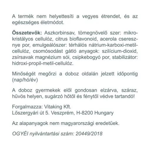 Vitaking 1000 mg C-vitamin+csipkebogyó+acerola+flavonoid (200)