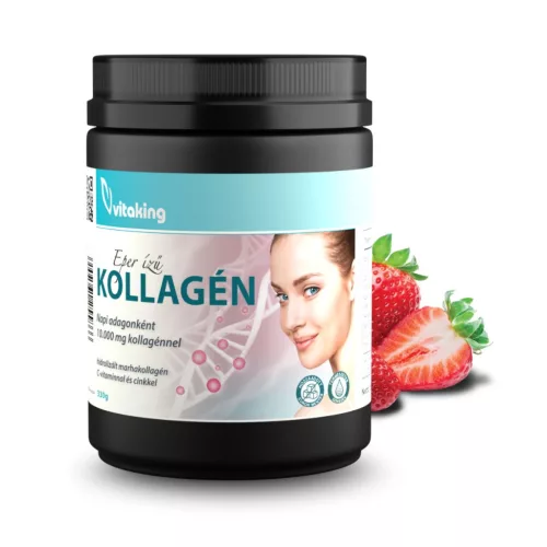 Vitaking Hidrolizált marha kollagén epres ízben (330g)