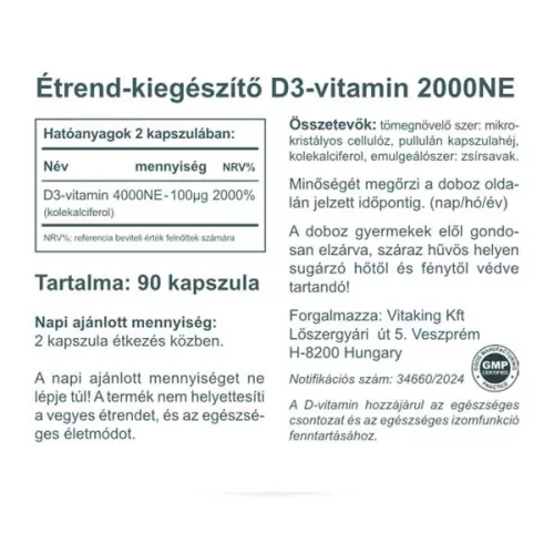 Vitaking D3-vitamin 2000NE (90)