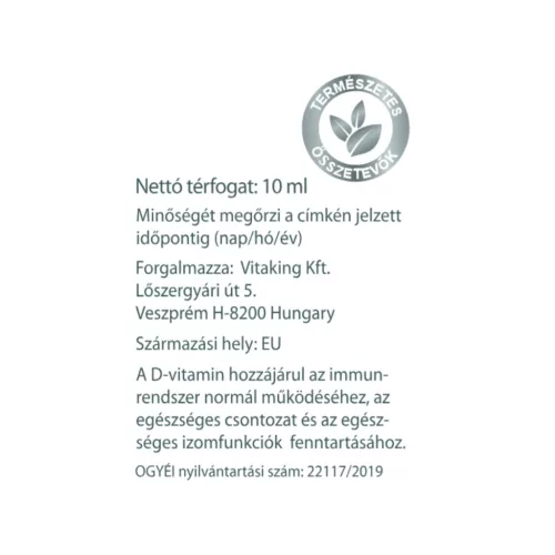Vitaking D3-vitamin 2000 NE csepp MCT olajban 10ml 