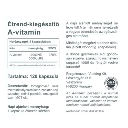 Vitaking A-vitamin 10000NE (120) 