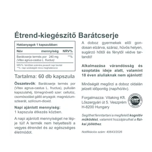 Vitaking Barátcserje 240 mg (60)