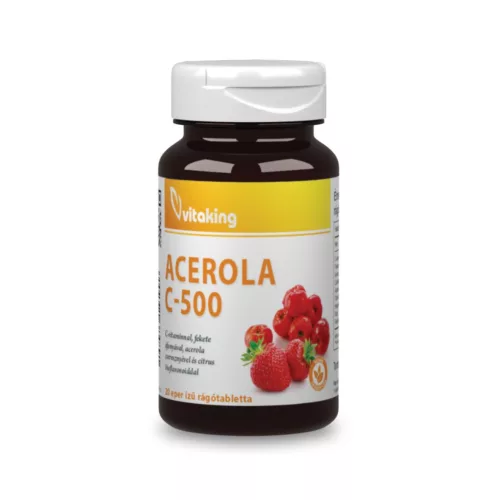 Vitaking Acerola C-500 epres (20 rágótabletta)