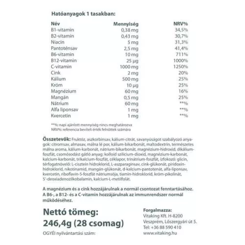Vitaking VitaDrink elektrolit italpor (28 tasak)