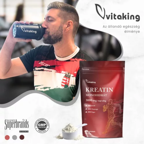Vitaking 100% Kreatin monohidrát (natúr, mikronizált) 255g 