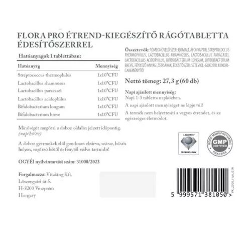  Vitaking FloraPro élőflórás rágótabletta (60) 