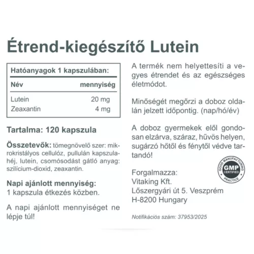 Vitaking Lutein 20mg + 4mg zeaxantin (120) 