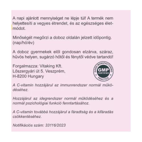 Vitaking Instant Supreme C vitamin por (+heszperidin) erdei gyümölcs 150g