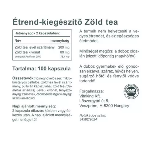 Vitaking Zöld Tea polifenolokkal
