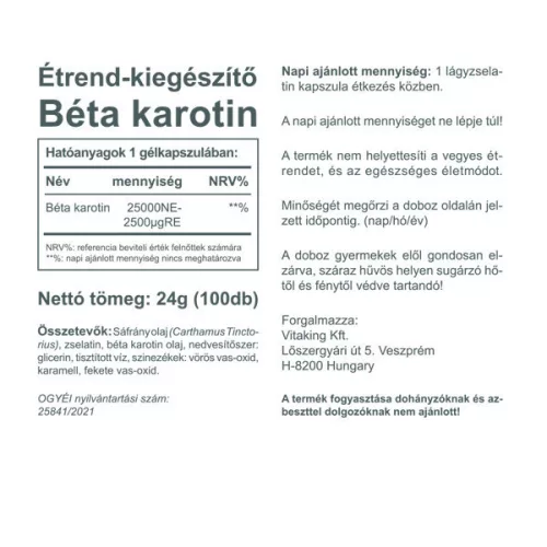 Vitaking Béta-karotin 25000NE (100) 