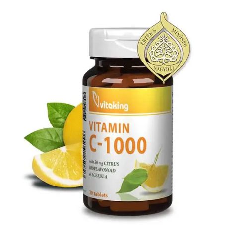 Vitaking C-vitamin 1000mg + acerola + csipkebogyó + bioflavoniod (30) 