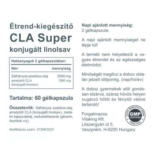 Vitaking CLA Super (sáfrányos szeklice olajból)
