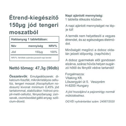 Vitaking Sea Kelp (jód) 150mcg (90) 