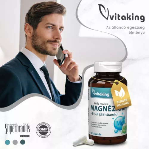 Vitaking Magnézium Biszglicinát + B6 (P5P) vitamin (60)