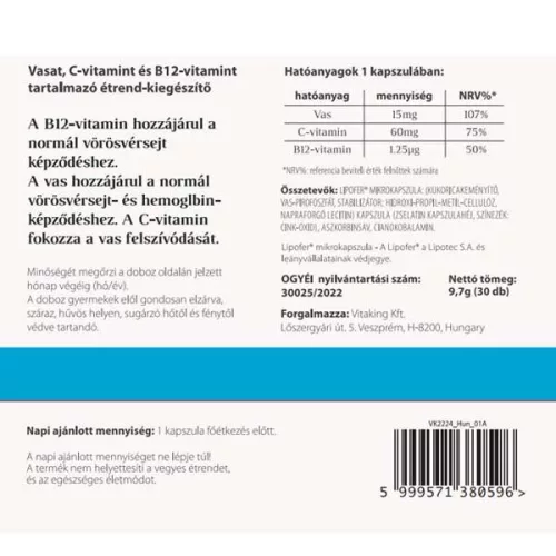 Vitaking VitaFer® mikrokapszulás vas (30 kapszula)