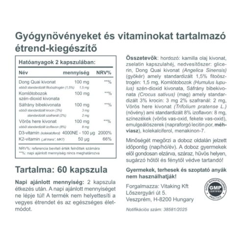 Vitaking Gyógynövény komplex 50+ nőknek (60)