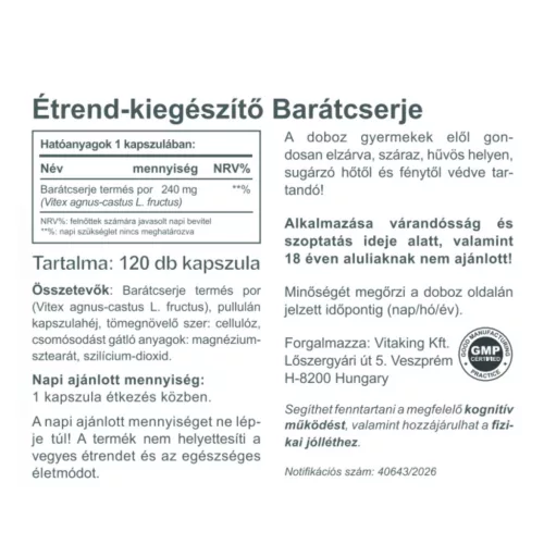 Vitaking Barátcserje 240 mg (120)
