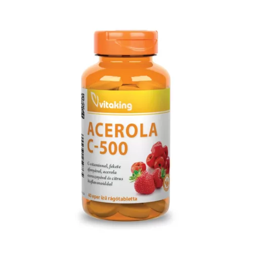 Vitaking Acerola C-500 epres (40 rágótabletta)