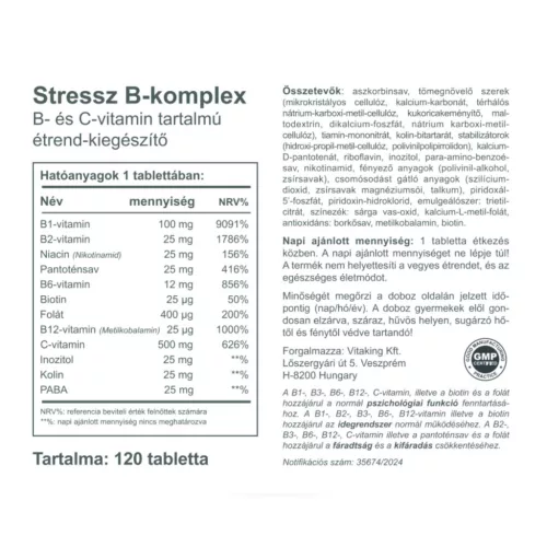 Vitaking Stressz B-komplex (120)
