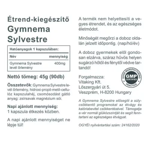 Vitaking Gymnema Sylvestre (gurmar) 400mg 